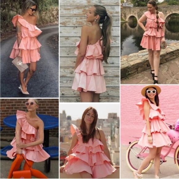 ZARA  Limited Edition Ruffled Asymmetric Dress xs - Picture 5 of 11